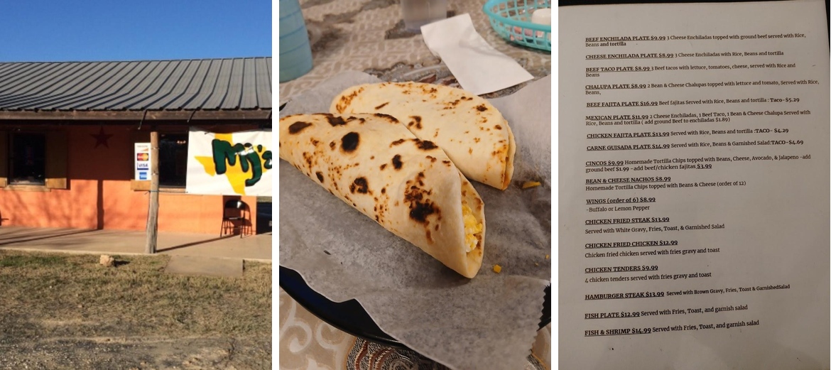 MJ's Mexican Restaurant Menu