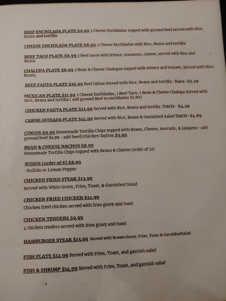 MJ's Mexican Restaurant Menu image 1